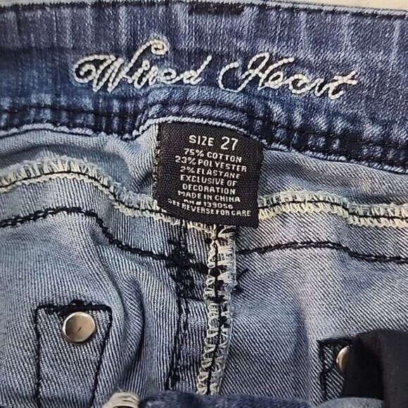 Wired Heart Jeans low rise boot cut embroidered Denim Women's 27 - Picture 6 of 7